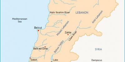 Libanon rek zemljevid