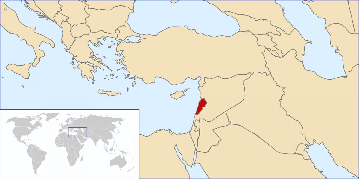 zemljevid Libanon svetu 