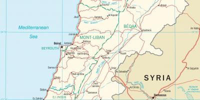Libanon ceste zemljevid