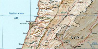 Zemljevid Libanon geografija