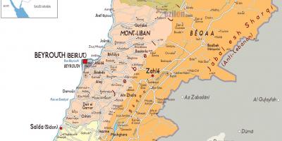 Libanon podroben zemljevid