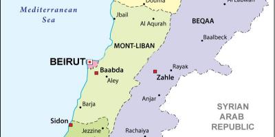 Zemljevid Libanon politične