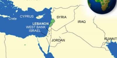 Libanon na zemljevidu